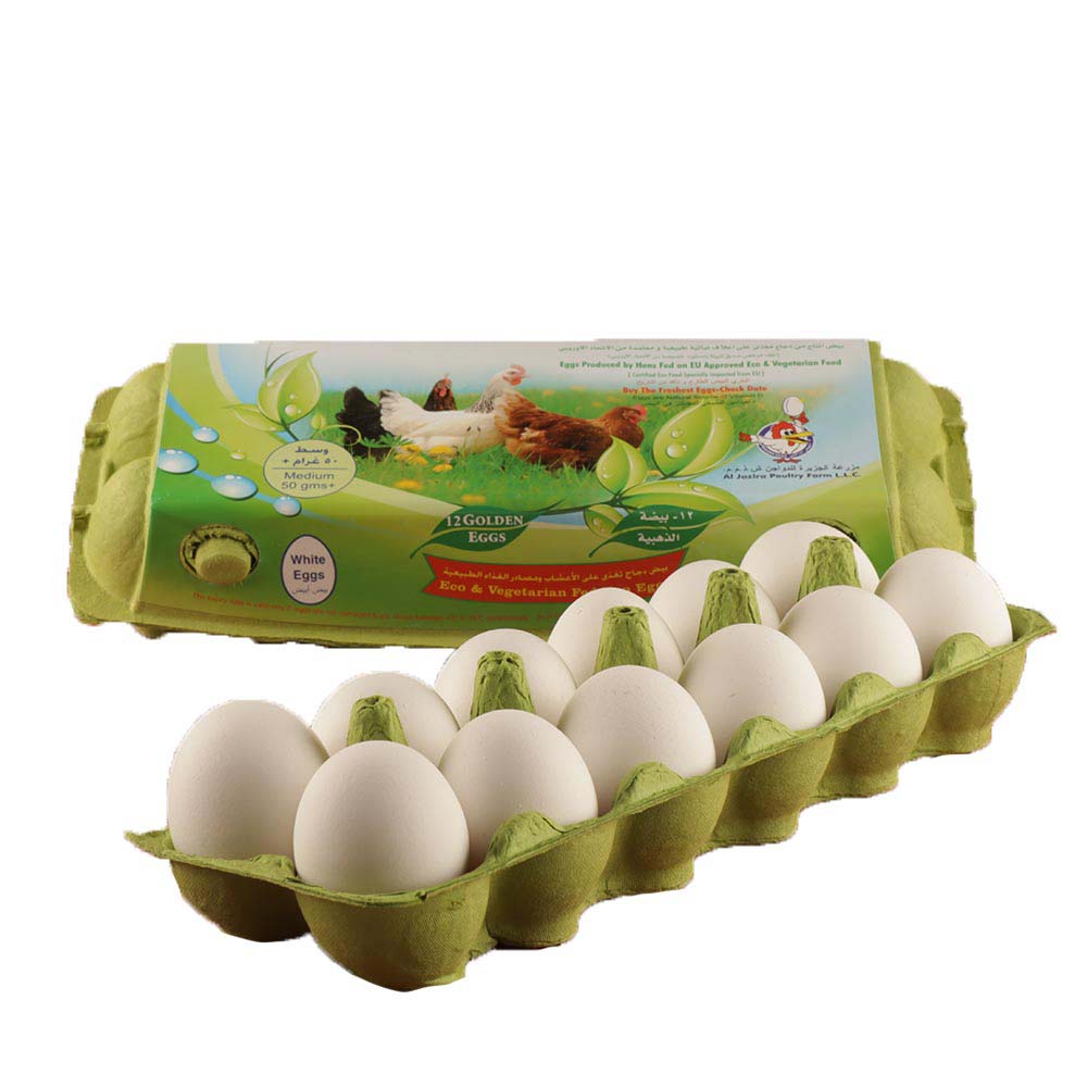 Eco & Veg Fed Hen White Eggs 12pcs