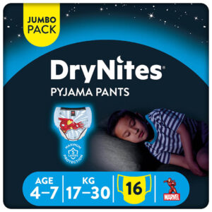 Huggies DryNites Pyjama Pants Bed Wetting Diaper Jumbo Pack 4-7 years Boys (17-30 kg) 16 pants