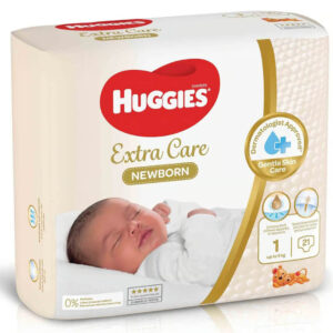 Huggies Extra Care Carry Pack Newborn Size 1(Up to 5 kg) 21pcs