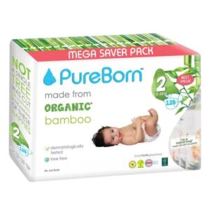 Pureborn Eco Organic Bamboo Nappies Size 2