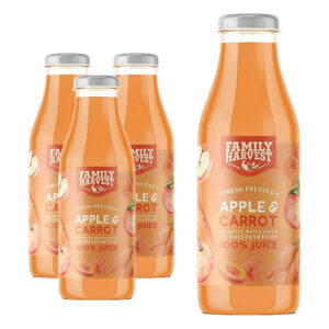 عصير فاميلي هارفست عضوي 100% تفاح وجزر