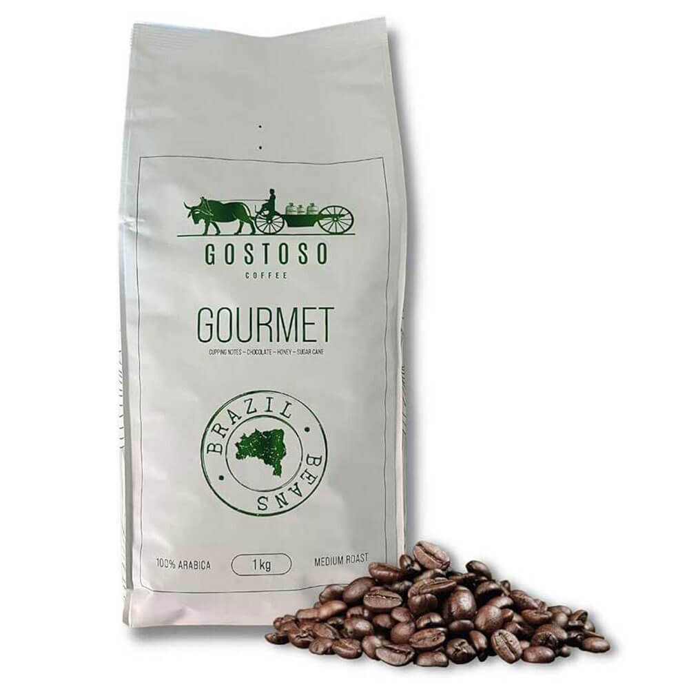 Gostoso Gourmet Roasted Coffee Beans 1kg - Brazilian Large