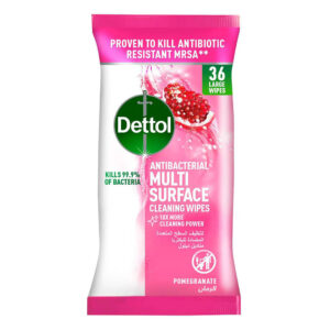 Dettol Pomegranate Antibacterial Multi Surface Cleaning Wipes 36pcs
