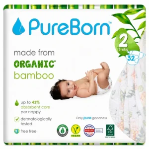 Pureborn Organic Bamboo Diaper Pants Size 2 (3-6kg)