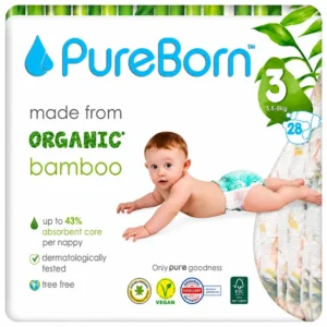 Pureborn Organic Bamboo Diaper Pants Size 3(5.5-8kg)