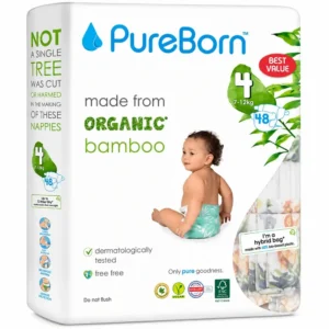 Pureborn Eco Organic Bamboo Nappies Size 4