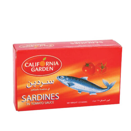 حدائق سردين كاليفورنيا  مع صلصة الطماطم صغير