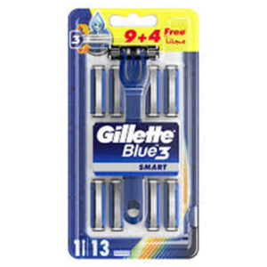 Gillette Blue 3 Smart Men's Razor 9+4 free