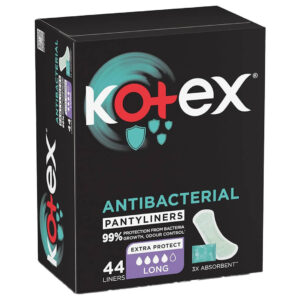 Kotex Antibacterial Pantyliners 99% Protection from bacteria growth long size 44pcs