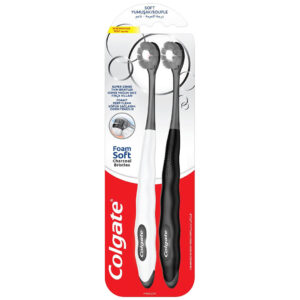 Colgate Foam Soft Charcoal Bristles Toothbrush 2pcs