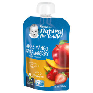 Gerber Baby Food Natural Apple Mango Strawberry for Toddler 12+ Months 99g
