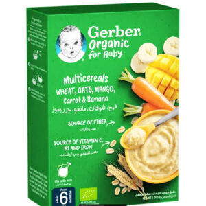 Gerber Organic Baby Multicereals Wheat Oats Mango Carrot Banana from 6 Months 200g