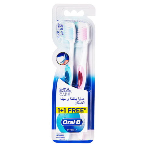 Oral-B Gum and Enamel Care Toothbrush Extra Soft Assorted Color 2pcs