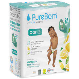 PureBorn Pull-Up Training Pants Multicolour Diapers Size 4 (9-15kg) 22pcs