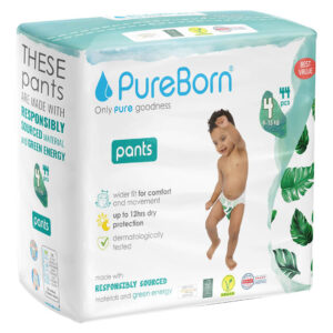 PureBorn Pull-Up Training Pants Multicolour Diapers Size 4(9-15kg ) 44pcs