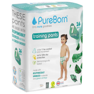 PureBorn Pull-Up Training Pants Multicolour Diapers Size 7 (17+kg) 16pcs