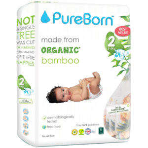 Pureborn Organic Bamboo Pants Diaper Size 2(3-6kg) 64pcs
