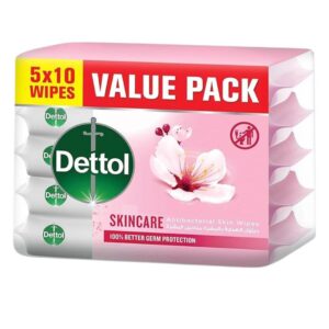 Dettol Skincare Antibacterial 10 wipes pack of 5