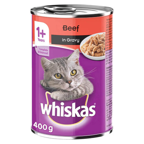 Whiskas Beef in Gravy Can Wet Cat Food 400g