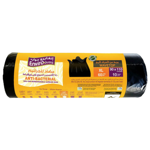 Enviro Care 60 Gallon Wave Top Garbage Bags Black 10 Garbage Bags