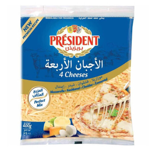President Shredded Natural 4 Cheese 400g