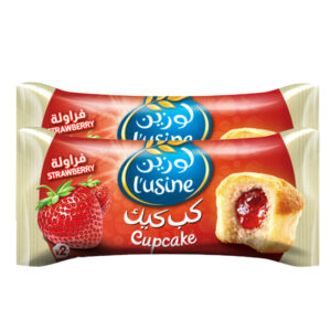 لوزين كب كيك بالفراولة