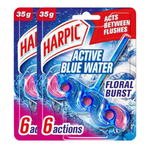 Harpic Active Blue Water Floral Burst Toilet Rim Block 2x35g