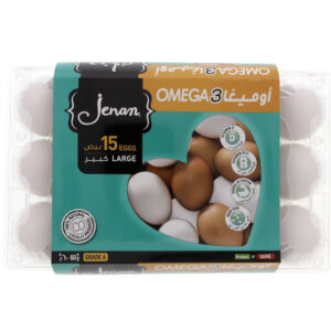 Jenan Large Omega 3 White Eggs 15pcs