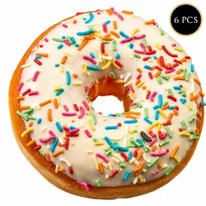 Donut Regular Vanilla Glazed with Rainbow Vermicelli