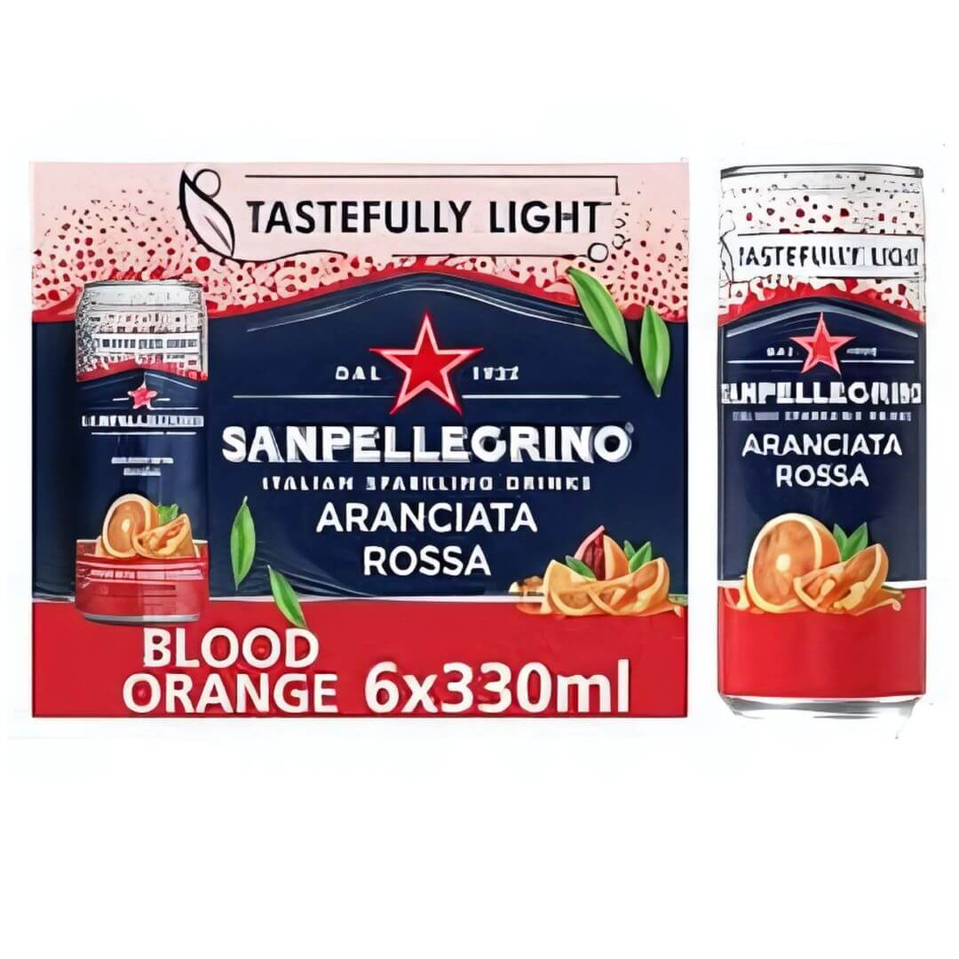 سان بيليجرينو مشروب فواكه غازي أرانشاتا روسا/برتقال دموي علبة
