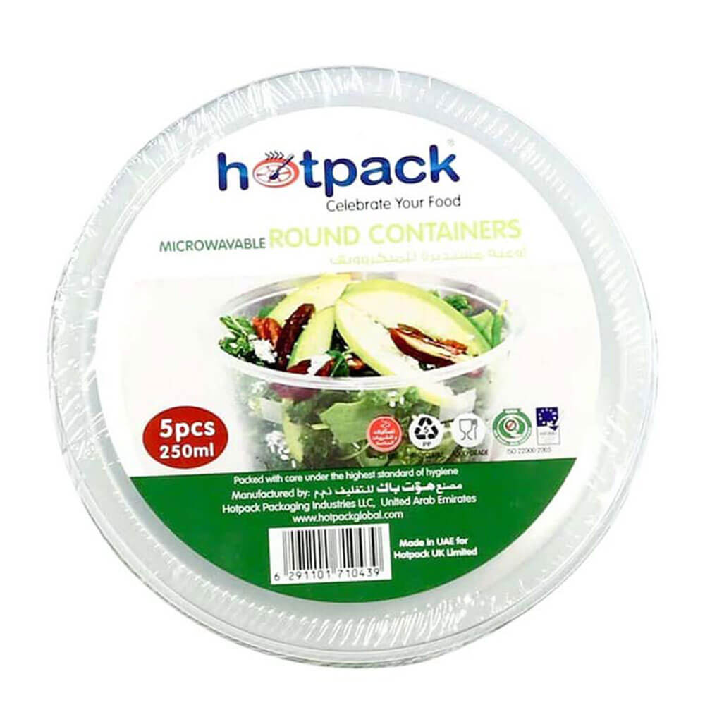 Microwavable Round Container 5x250ml
