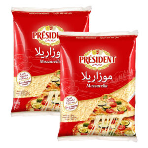 جبن موزاريلا مبشور بريزيدنت 900 جم + 200 جم